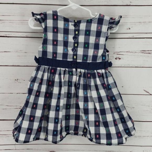 Koala Kids Girls Blue Gingham Checkered Short Sleeve Polka Dot Dress Size 24 Mon - Picture 4 of 6